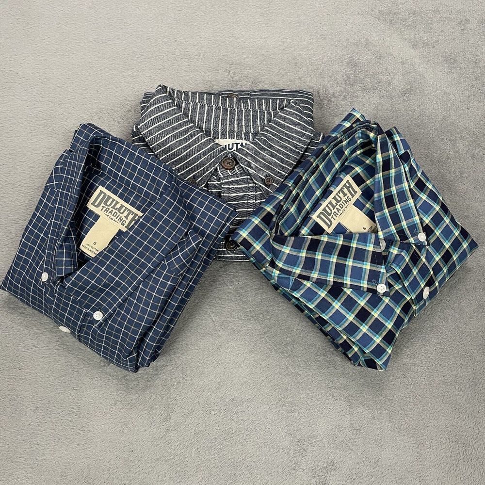Duluth Shirts Men Small Free Swingin Flannel WrinkleFighter Button Down Lot Of 3